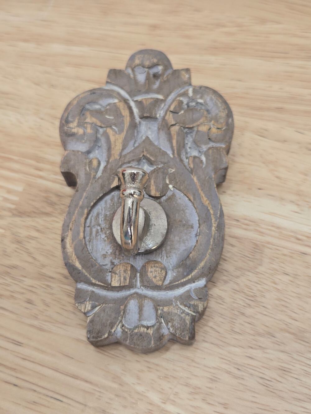 Carved Wood Wall Hook Rustic Decorative Coat Hat Towel Hanger